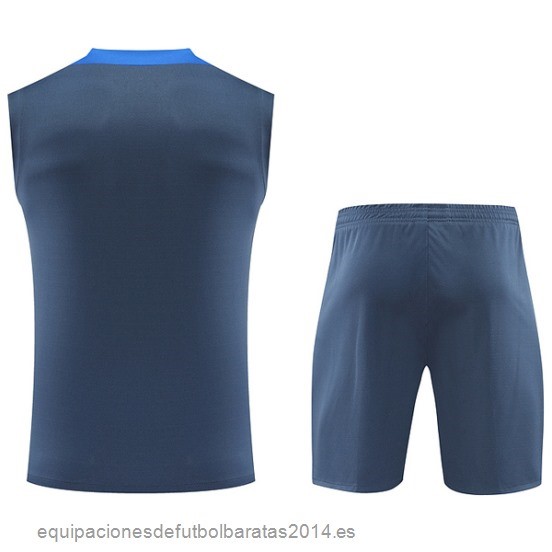 Nuevo Entrenamiento Sin Mangas Conjunto Completo Inter Milan 24/25 Gris I Azul Baratas